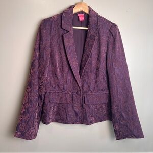Du Jour Textured Purple Blazer Size Small EUC